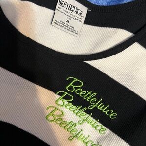 Black and White Striped Beetlejuice Sweater